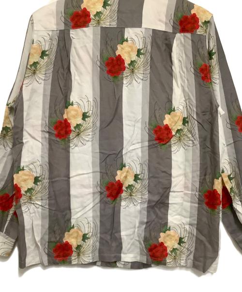 NEAT ALOHA（ニートアロハ）NEAT ALOHA (ニートアロハ) 長袖開襟シャツ グレー×ホワイト サイズ:Mの古着・服飾アイテム