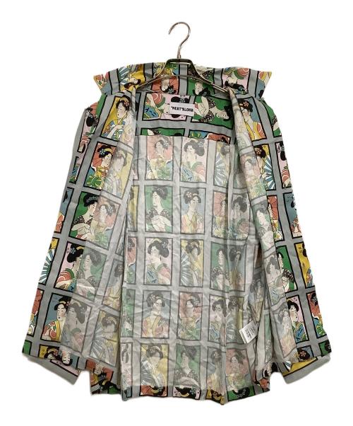 NEAT ALOHA（ニートアロハ）NEAT ALOHA (ニートアロハ) 長袖開襟シャツ 絵札/アロハガール グレー サイズ:Mの古着・服飾アイテム