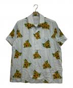 NEAT ALOHAニートアロハ）の古着「開襟シャツ　ひまわり」｜スカイブルー