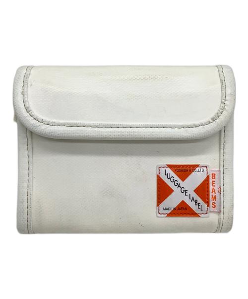 LUGGAGE LABEL（ラゲッジ レーベル）LUGGAGE LABEL (ラゲッジ レーベル) BEAMS (ビームス) 3つ折り財布 ホワイトの古着・服飾アイテム