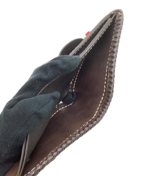 LUCKY JOHN（ラッキージョン）LUCKY JOHN (ラッキージョン) 2つ折り財布 オルテガ柄 ブラウン×アイボリーの古着・服飾アイテム