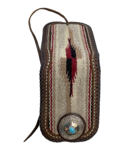 LUCKY JOHN（ラッキージョン）LUCKY JOHN (ラッキージョン) 2つ折り財布 オルテガ柄 ブラウン×アイボリーの古着・服飾アイテム