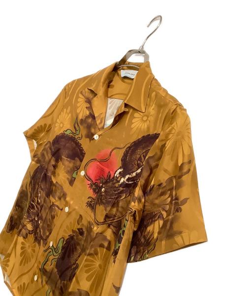 NIPOALOHA（二ポアロハ）NIPOALOHA (二ポアロハ) アロハシャツ SUPER BEAVER 渋谷龍太 龍図 地紋 立桶に菊 ブラウン サイズ:０の古着・服飾アイテム