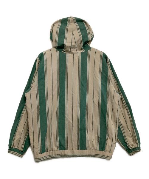 WIND AND SEA（ウィンダンシー）WIND AND SEA (ウィンダンシー) ジップパーカー　ストライプ ベージュ×グリーン サイズ:Mの古着・服飾アイテム