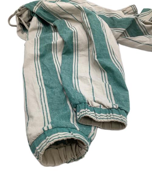 WIND AND SEA（ウィンダンシー）WIND AND SEA (ウィンダンシー) ジップパーカー　ストライプ ベージュ×グリーン サイズ:Mの古着・服飾アイテム