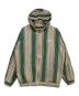 WIND AND SEA（ウィンダンシー）の古着「ジップパーカー　ストライプ」｜ベージュ×グリーン