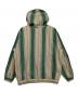 WIND AND SEA (ウィンダンシー) ジップパーカー　ストライプ ベージュ×グリーン サイズ:M：7000円