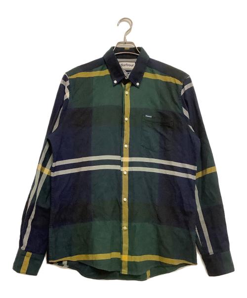 Barbour（バブアー）Barbour (バブアー) ボタンダウンシャツ ネイビー×グリーン サイズ:Mの古着・服飾アイテム
