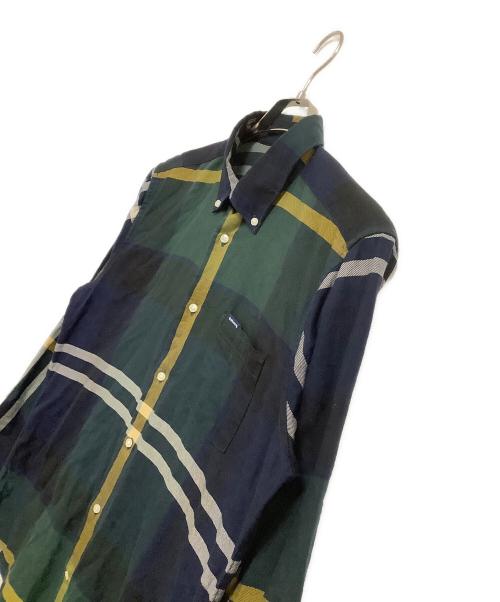 Barbour（バブアー）Barbour (バブアー) ボタンダウンシャツ ネイビー×グリーン サイズ:Mの古着・服飾アイテム