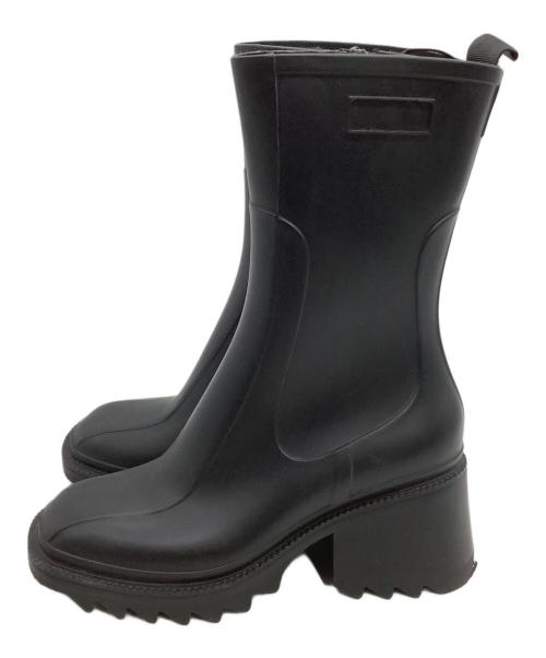 EMMA FRANCIS（エマフランシス）EMMA FRANCIS (エマフランシス) スクエアトゥーレインブーツ ブラック サイズ:35の古着・服飾アイテム