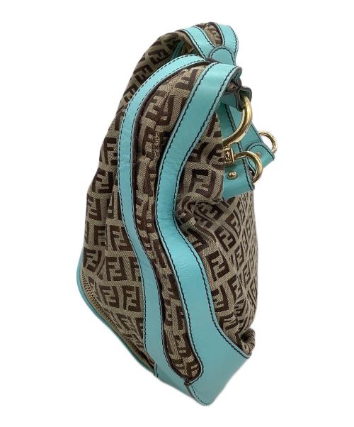 FENDI（フェンディ）FENDI (フェンディ) ハンドバッグ ベージュ×スカイブルーの古着・服飾アイテム