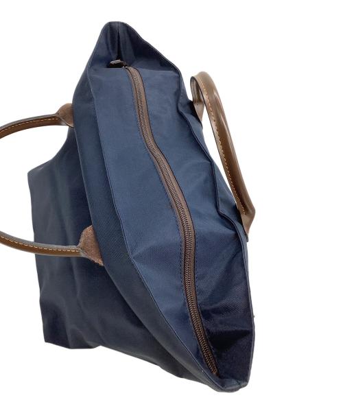 Herve Chapelier（エルベシャプリエ）Herve Chapelier (エルベシャプリエ) 舟型トートバッグ ネイビー×ブラウンの古着・服飾アイテム