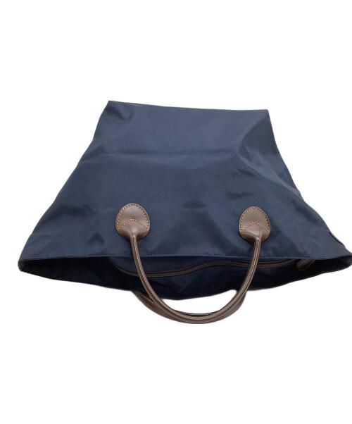 Herve Chapelier（エルベシャプリエ）Herve Chapelier (エルベシャプリエ) 舟型トートバッグ ネイビー×ブラウンの古着・服飾アイテム