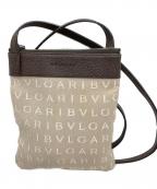 BVLGARIブルガリ）の古着「ショルダーポーチ」｜ベージュ×ブラウン