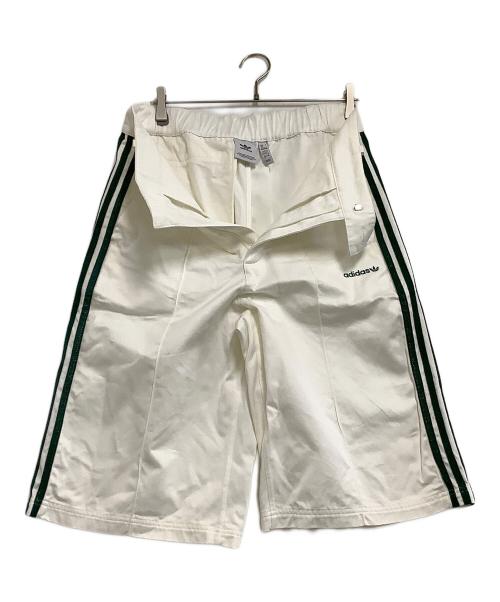 adidas（アディダス）adidas (アディダス) '80s ルーズボタン スリーストライプス バミューダショーツ ホワイト×グリーン サイズ:Lの古着・服飾アイテム