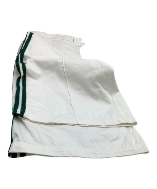 adidas（アディダス）adidas (アディダス) '80s ルーズボタン スリーストライプス バミューダショーツ ホワイト×グリーン サイズ:Lの古着・服飾アイテム