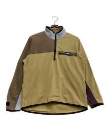 KAVU（カブー）の古着「ハーフジップスローシャツ」｜ベージュ×ブラウン