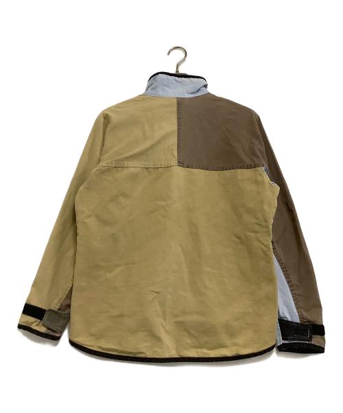 KAVU（カブー）KAVU (カブー) ハーフジップスローシャツ ベージュ×ブラウン サイズ:Sの古着・服飾アイテム