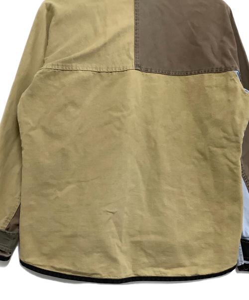 KAVU（カブー）KAVU (カブー) ハーフジップスローシャツ ベージュ×ブラウン サイズ:Sの古着・服飾アイテム