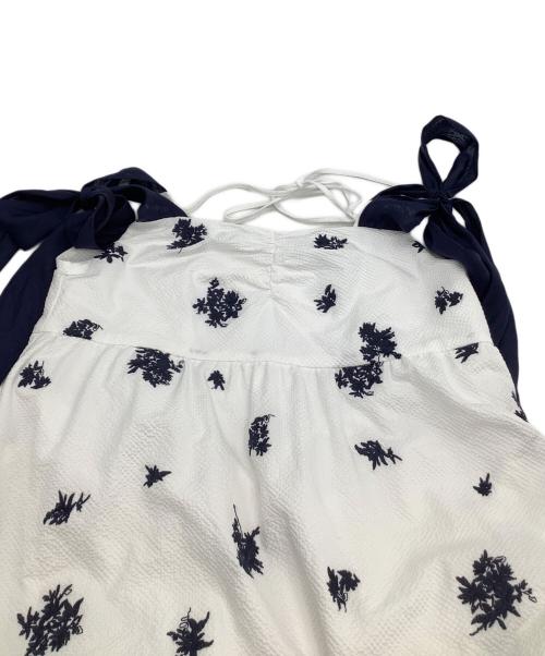 Snidel（スナイデル）Snidel (スナイデル) キャミソールワンピース ホワイト×ネイビーの古着・服飾アイテム