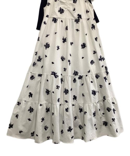 Snidel（スナイデル）Snidel (スナイデル) キャミソールワンピース ホワイト×ネイビーの古着・服飾アイテム