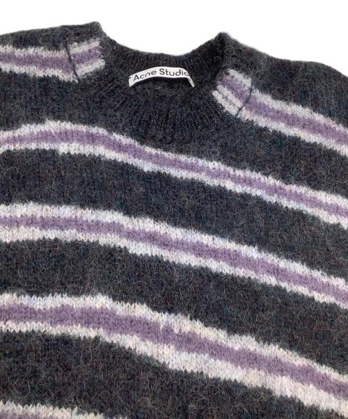 Acne studios（アクネ ストゥディオス）Acne studios (アクネ ストゥディオス) ニット ブラック×パープル サイズ:Sの古着・服飾アイテム