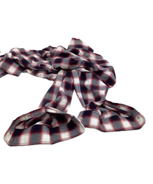 glamb（グラム）glamb (グラム) Damage Check Shirt 25SS レッド×ネイビー サイズ:Mの古着・服飾アイテム