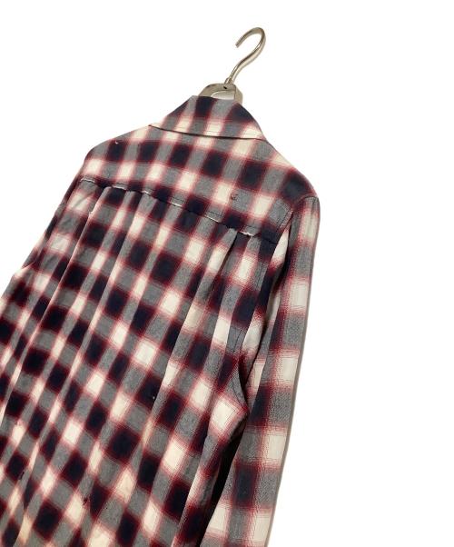 glamb（グラム）glamb (グラム) Damage Check Shirt 25SS レッド×ネイビー サイズ:Mの古着・服飾アイテム