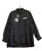 WILDSIDE YOHJI YAMAMOTOワイルドサイド ヨウジ ヤマモト）の古着「長袖シャツ　Patch Cupro Shirt B」｜ブラック