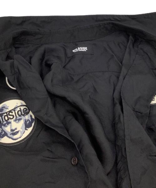 WILDSIDE YOHJI YAMAMOTO（ワイルドサイド ヨウジ ヤマモト）WILDSIDE YOHJI YAMAMOTO (ワイルドサイド ヨウジ ヤマモト) 長袖シャツ　Patch Cupro Shirt B ブラック サイズ:3の古着・服飾アイテム
