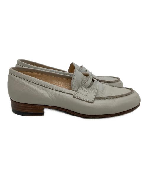 三陽山長（サンヨウヤマチョウ）三陽山長 (サンヨウヤマチョウ) ヒールローファー グレー サイズ:6 1/2の古着・服飾アイテム