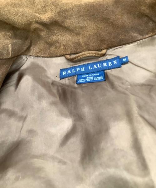RALPH LAUREN（ラルフローレン）RALPH LAUREN (ラルフローレン) フリンジレザージャケット ブラウン×アイボリー サイズ:Mの古着・服飾アイテム