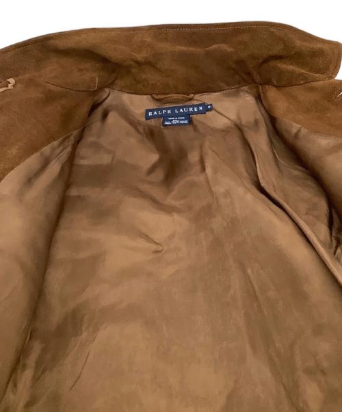 RALPH LAUREN（ラルフローレン）RALPH LAUREN (ラルフローレン) フリンジレザージャケット ブラウン×アイボリー サイズ:Mの古着・服飾アイテム