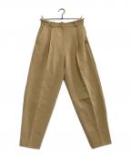 CLANEクラネ）の古着「タックパンツ　ROUNDED LINE TUCK PANTS」｜ベージュ