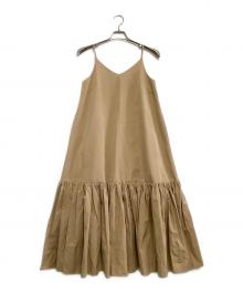 CLANE（クラネ）の古着「キャミソールワンピース 	VOLUME GATHER CAMISOLE DRESS」｜ベージュ