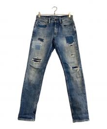 Denham（デンハム）の古着「パッチワークデニムパンツ　RAZOR」｜ブルー