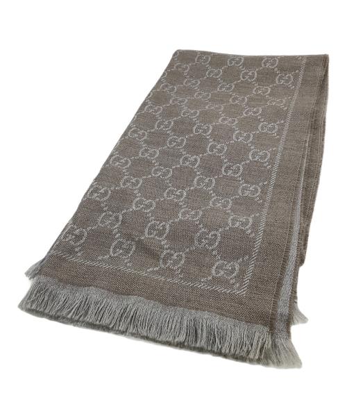 GUCCI（グッチ）GUCCI (グッチ) ストール GG ブラウン×グレーの古着・服飾アイテム