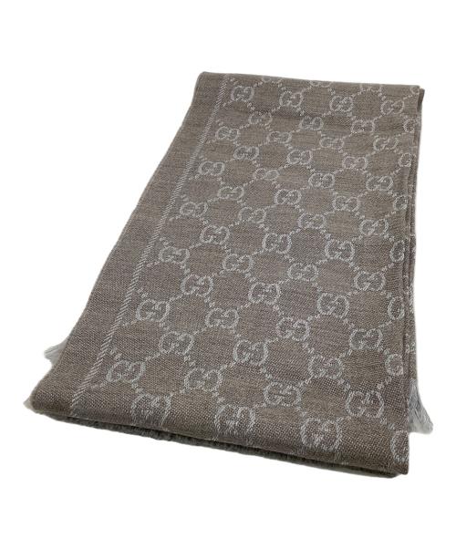 GUCCI（グッチ）GUCCI (グッチ) ストール GG ブラウン×グレーの古着・服飾アイテム