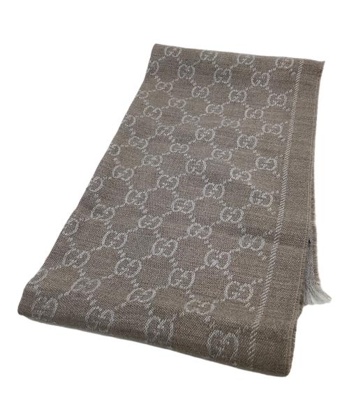GUCCI（グッチ）GUCCI (グッチ) ストール GG ブラウン×グレーの古着・服飾アイテム