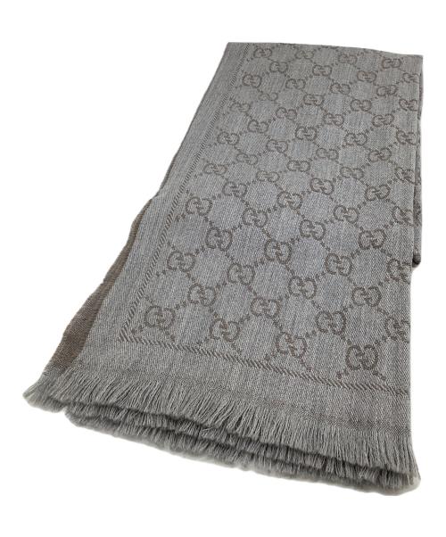 GUCCI（グッチ）GUCCI (グッチ) ストール GG ブラウン×グレーの古着・服飾アイテム