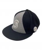 CA4LA×EBBETS FIELD FLANNELSカシラ×エベッツフィールドフランネルズ）の古着「キャップ」｜ブラック×グレー