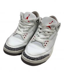 NIKE（ナイキ）の古着「スニーカー エアジョーダン3 レトロ "ホワイトセメント リイマジンド"」｜ホワイト×グレー