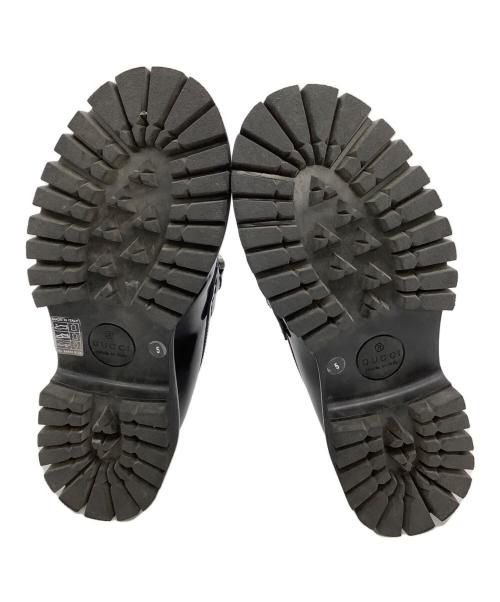 GUCCI（グッチ）GUCCI (グッチ) ローファー インターロッキング ブラック サイズ:5の古着・服飾アイテム