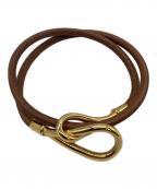 HERMESエルメス）の古着「ジャンボチョーカーブレスレット」｜ブラウン×ゴールド