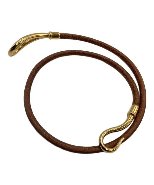 HERMES（エルメス）HERMES (エルメス) ジャンボチョーカーブレスレット ブラウン×ゴールドの古着・服飾アイテム