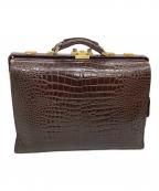 なしナシ）の古着「ビジネスバッグ クロコ」｜ブラウン