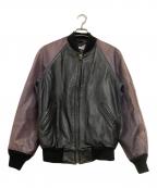 Schottショット）の古着「レザージャケット」｜ブラック×パープル
