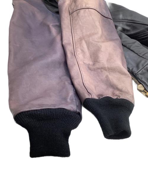 Schott（ショット）Schott (ショット) レザージャケット ブラック×パープル サイズ:38の古着・服飾アイテム