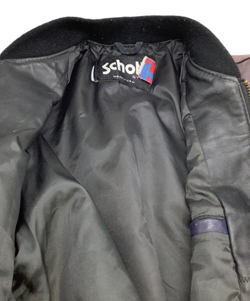 Schott（ショット）Schott (ショット) レザージャケット ブラック×パープル サイズ:38の古着・服飾アイテム