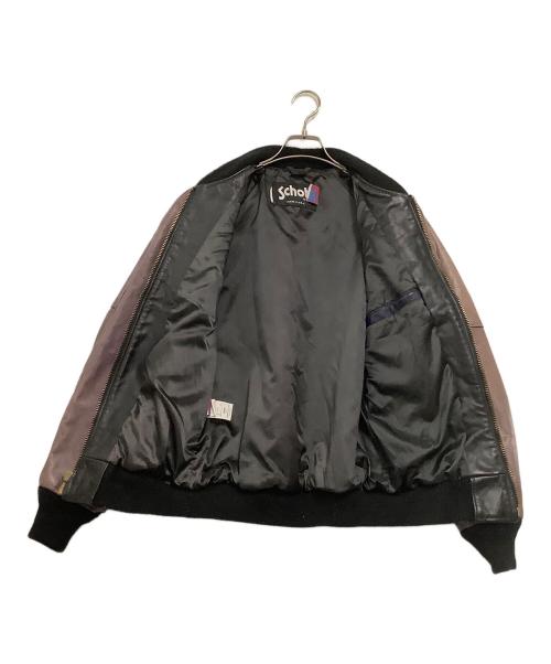 Schott（ショット）Schott (ショット) レザージャケット ブラック×パープル サイズ:38の古着・服飾アイテム